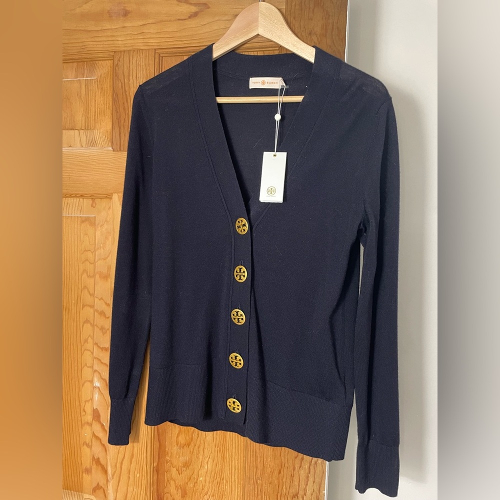 Navy Tory Burch Simone Cardigan
